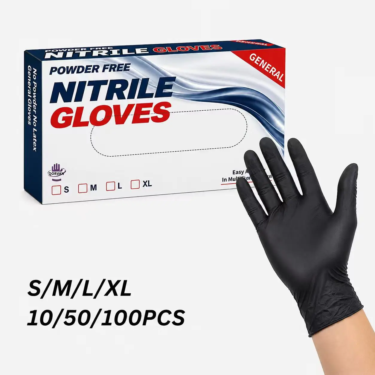 10/50/100PCS Black Nitrile Gloves Powder Free Disposable Nitrile Gloves Latex Free Food Handling Kitchen Cooking
