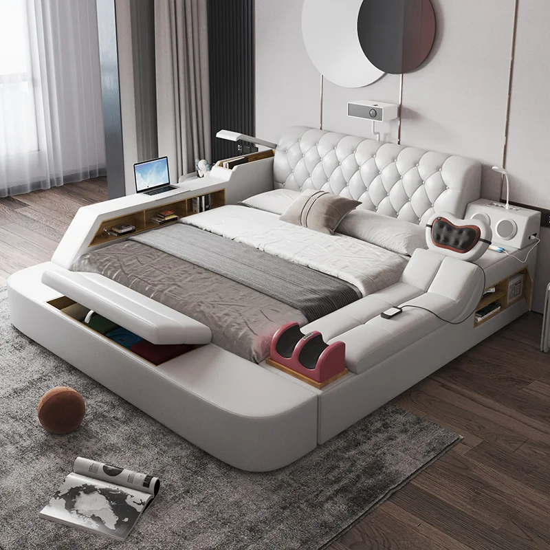 

Massage Tatami Double Bed Modern Electric Adjustable Human Double Bed Queen Size Camas Moderrnas Inteligentes Home Furniture