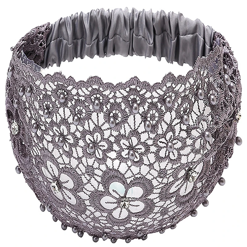4 color Ladies Khaki-Colored Faux Pearl Hollow Flowers Decor Bohemian Style Headband Suitable For Casual Cute Vintage Hairbands