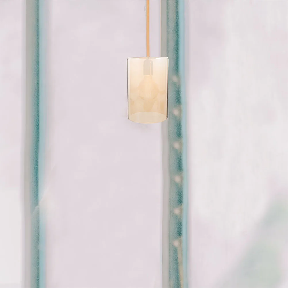 

Amber Glass Lampshade Rustic Cylinder Shades for Chandeliers Pendant Lights Wall Sconces Cozy Atmosphere Versatile Use