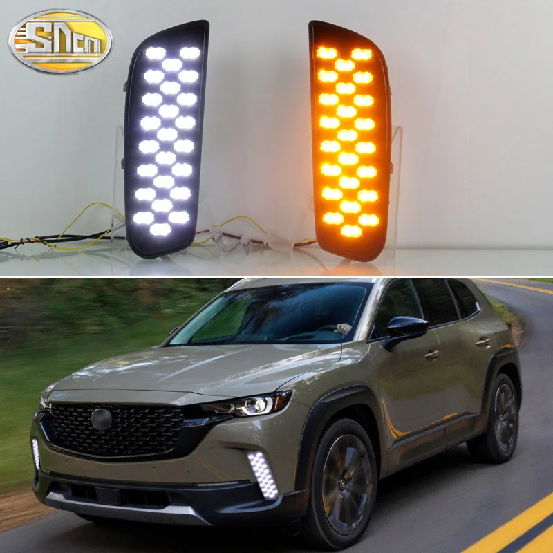 

For Mazda CX-50 2022 2023 Dynamic Turn Signal Waterproof ABS Car DRL 12V LED Daytime Running Light LED Fog Lamp Decoration