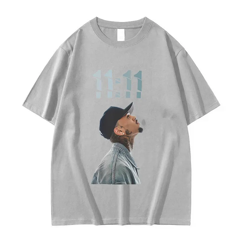 Chris Brown 11:11 Tour 2024 Print T Shirts Male Hip Hop Fashion Short Sleeve T-shirt Unisex Oversized Cotton Tshirt Streetwear