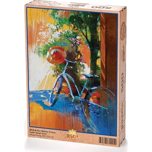 King Of Puzzle Blue Bicycle France Wooden Puzzle 500 Parts