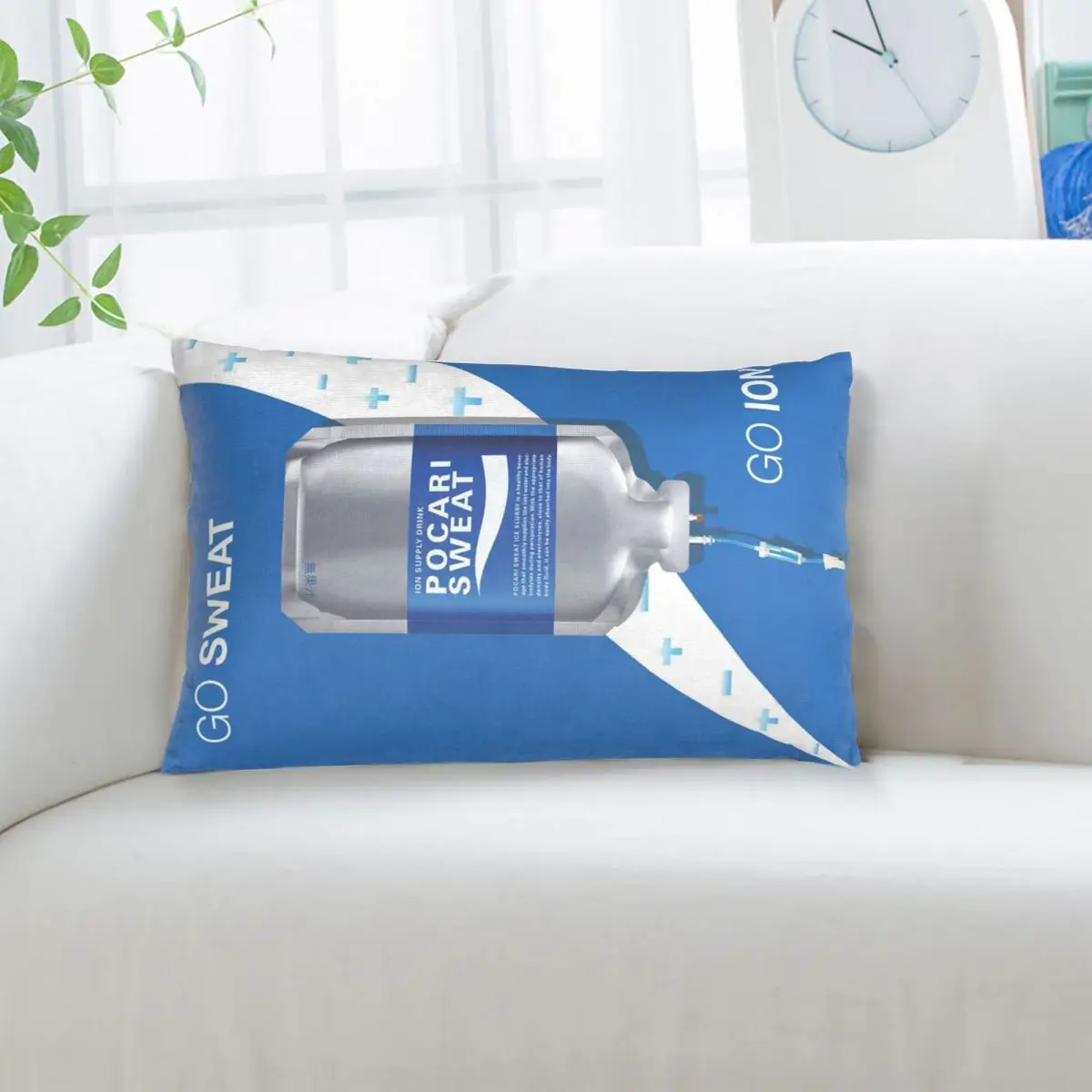 Pocari Sweat Rectangle Pillowcase Cushion Cover Decorative Bedroom Bed Home Comfort Throw Pillow