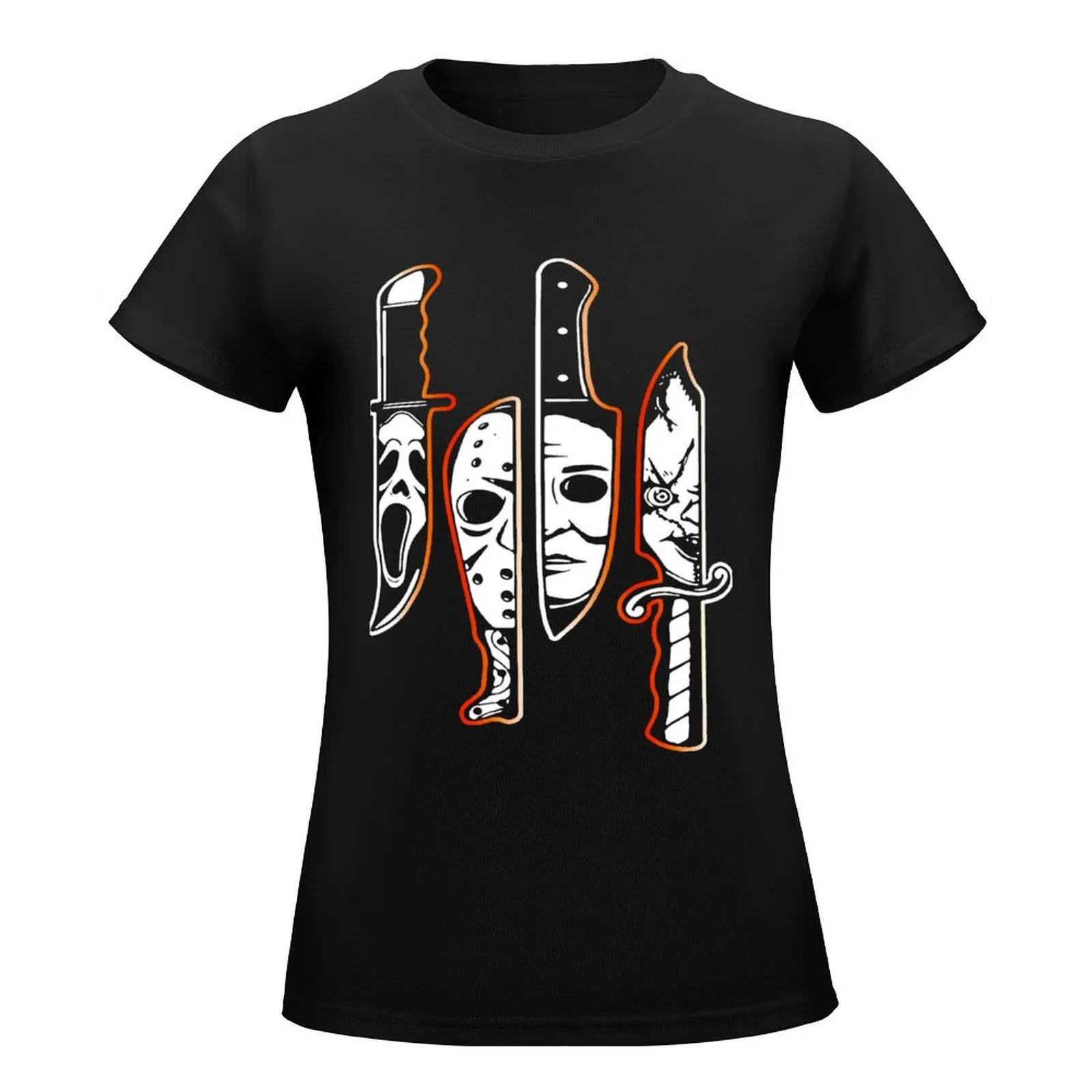 Characters In Knives 6982 T-Shirt blacks Blouse sweat new edition tight shirts for Women