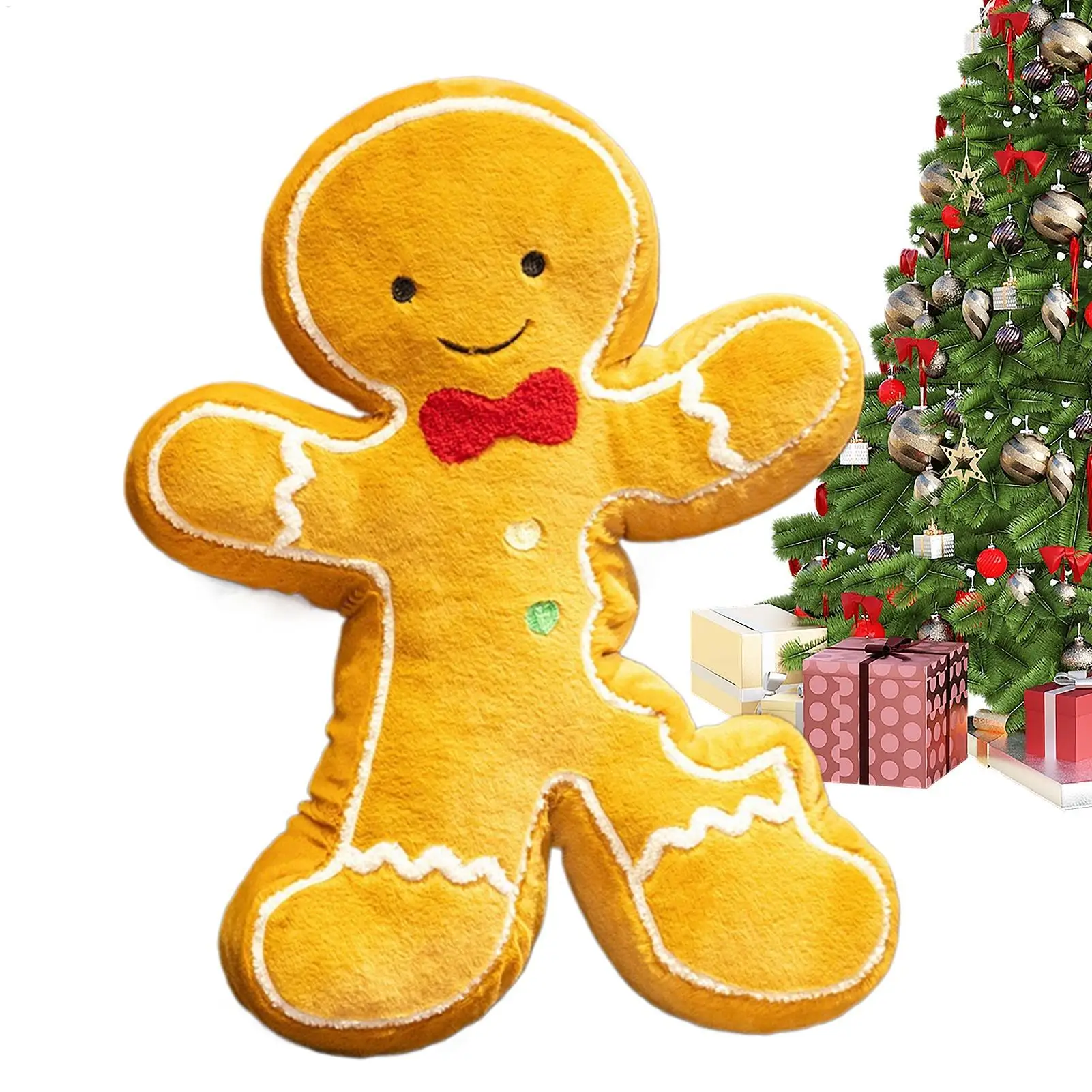 

Пряничная подушка, мягкая кукла 40 см, рождественская декоративная подушка, зимнее праздничное украшение для дома, гостиной