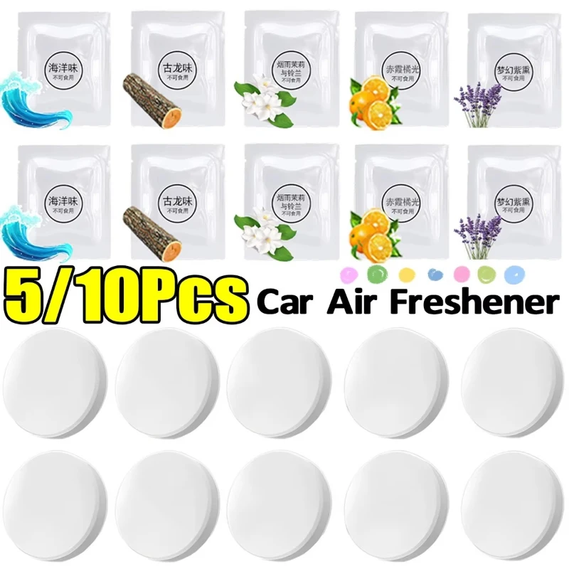 5/10/15pcs Car Diffuser Tablets, Car Air Freshener Replacement, Car Vent Perfume Refill, Auto Accessories, Car O Solid Perfume