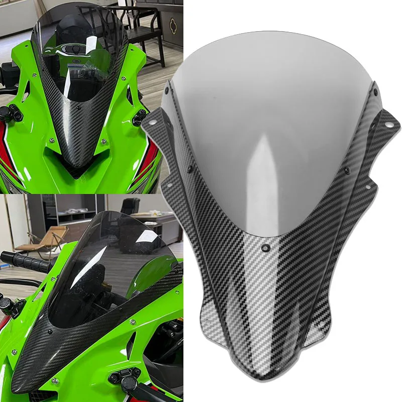 

Carbon Fiber Motorcycle Front Screen Windshield Windscreen Baffle Wind Deflectors Fit For ZX-4R ZX-4RR ZX4R ZX4RR