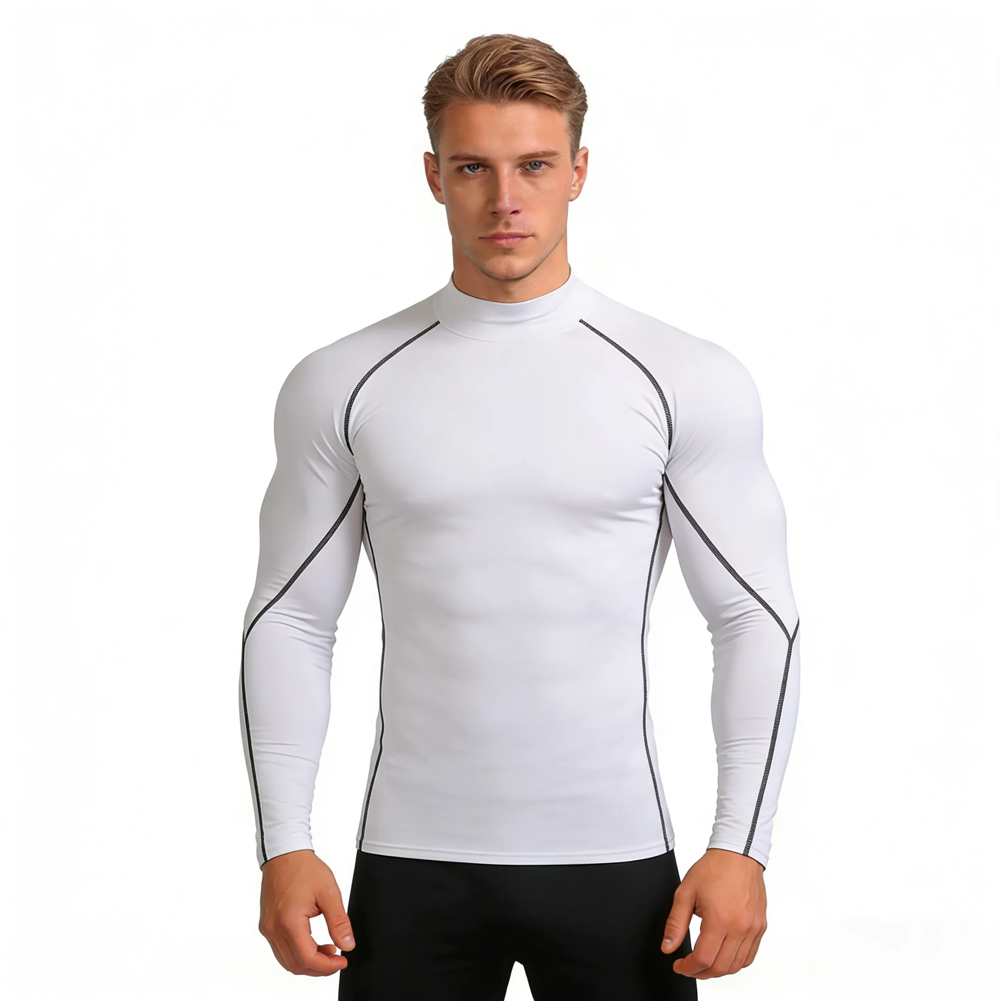 Chemise de Compression hommes à manches longues vêtements de sport hommes hauts t-shirt élastique Ho
