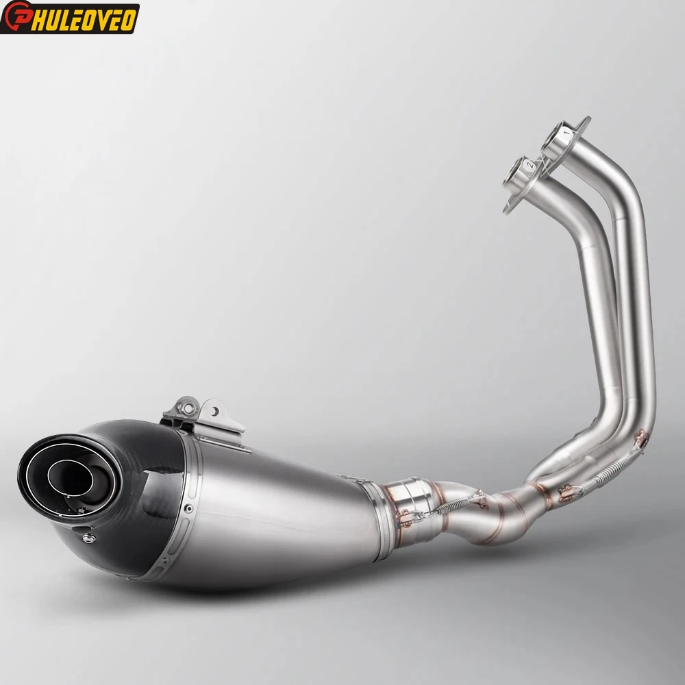 For KAWASAKI Z650 NINJA650 2021-2023 Motorcycle Exhaust Full System Manifold Header Collector Front Pipe Exhaust Carbon Tip