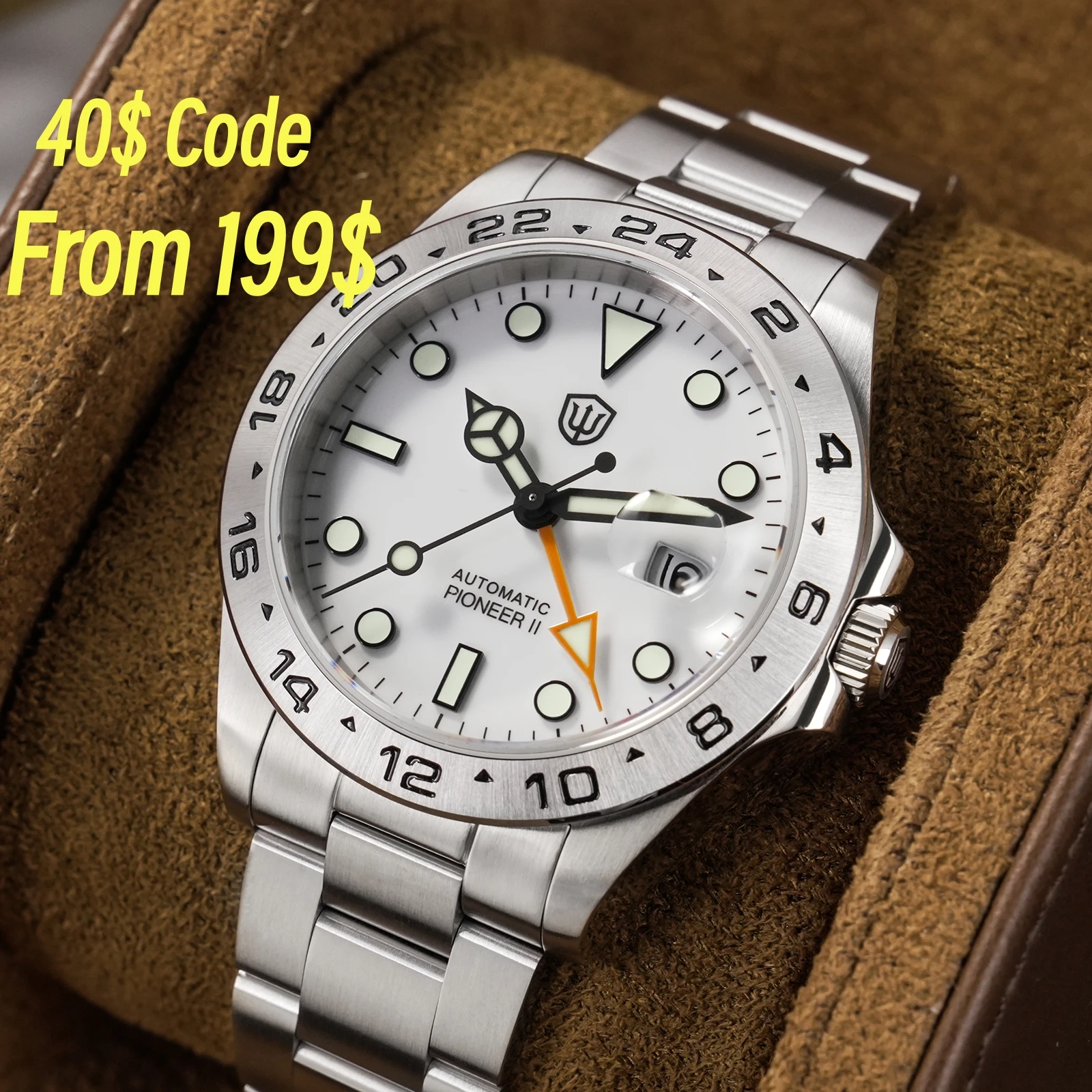 

Автоматические часы Watchdives WD16570B V2 Hangzhou6460, 37/40 мм, сапфировое стекло, водонепроницаемость 200 м, BGW9 Lume, из нержавеющей стали, мужские, механические