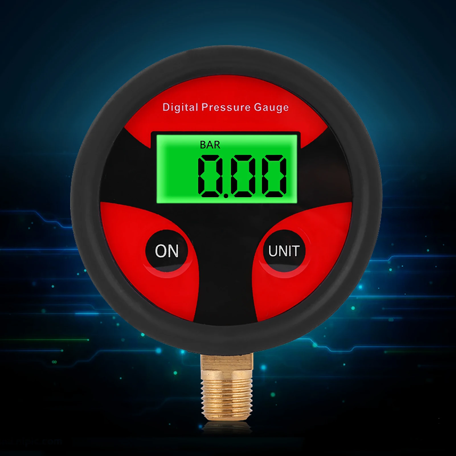 

0-200PSI LCD Digital Tyre Tire Air Pressure Rubber Gauge Meter 1/8NPT 0.05Bar Auto Manometer For Car Truck Motorcycle