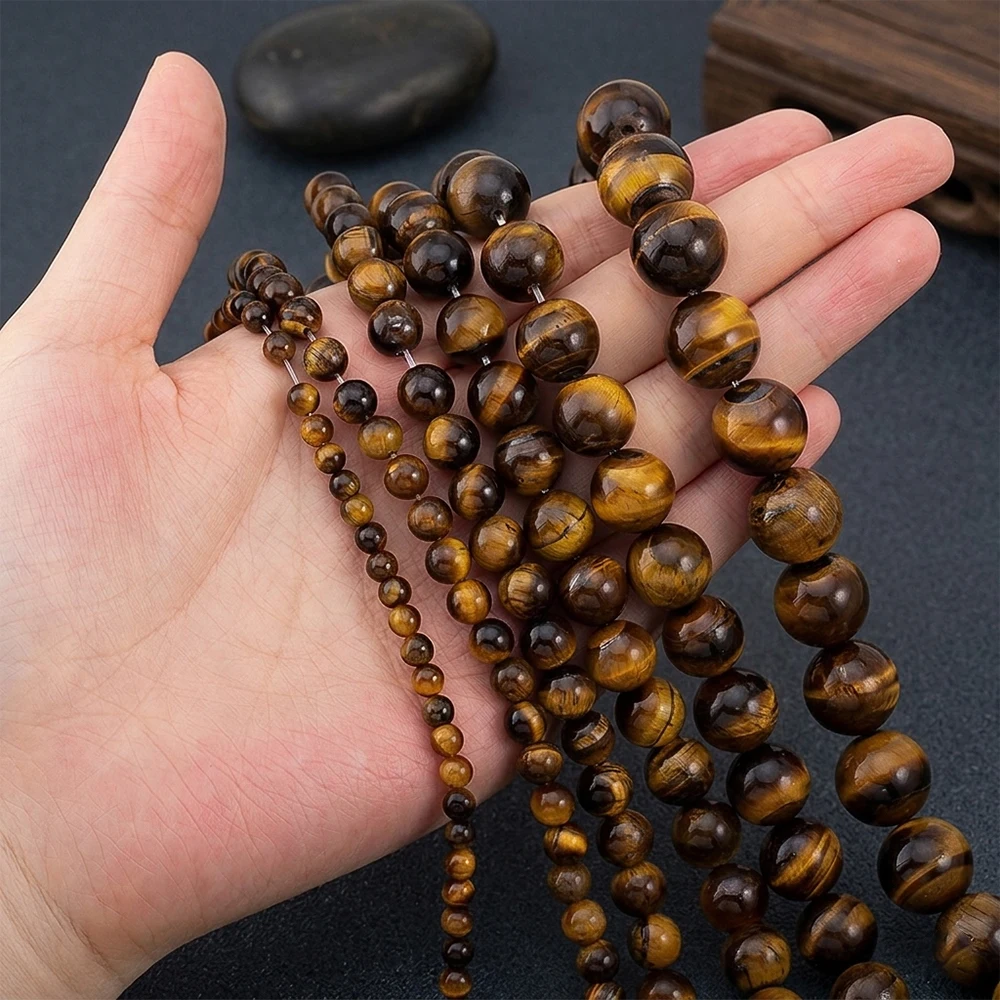 

1String Amber Gold Brown Cat Eye Natural Stone Beads 4mm/6mm/8mm/10mm/12mm/14mm For Jewelry Making Bracelet Necklace Accessories