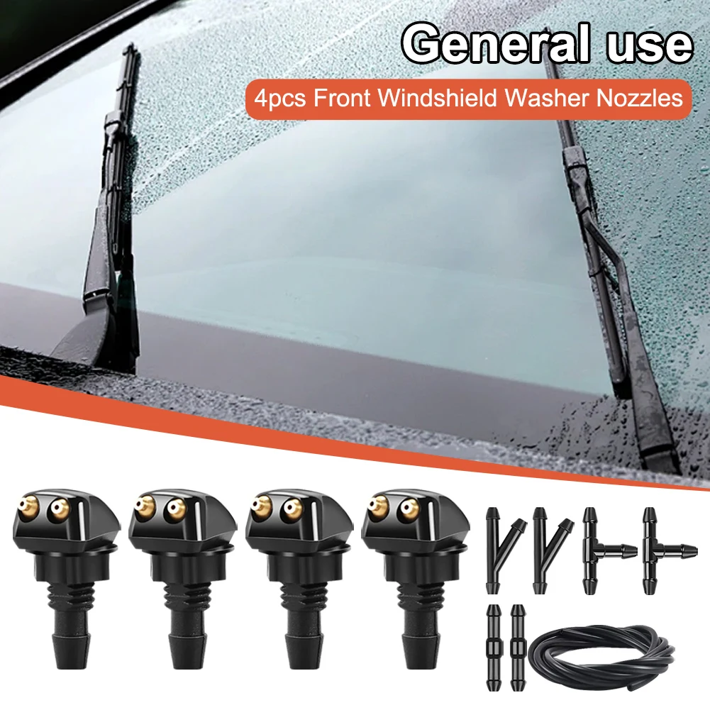 

2/4pcs Universal Car Wiper Sprayer Nozzle 2-Hole Windshield Washer Nozzle Car Windshield Wiper Cleaning Nozzle Car Accessories