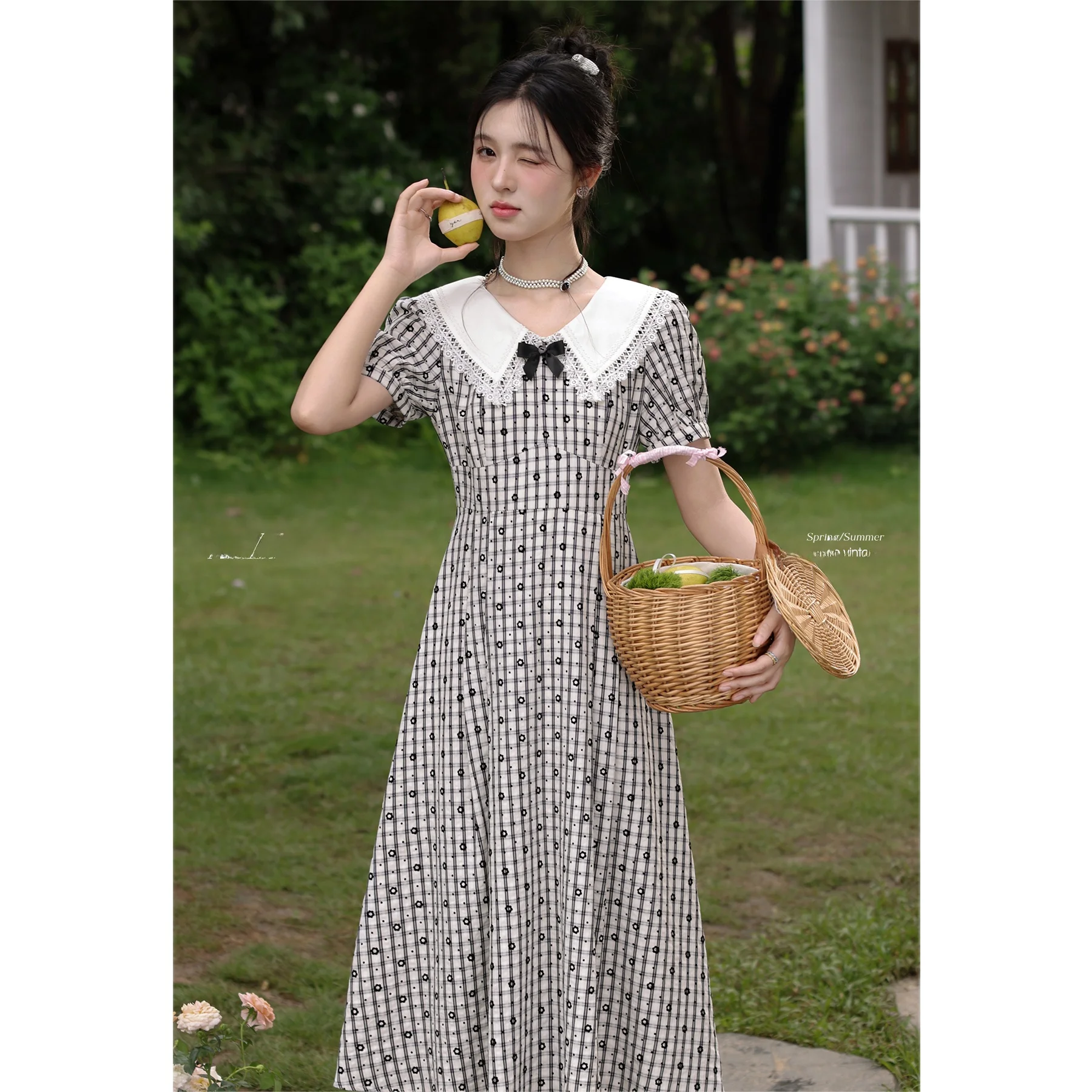 

Ретро-юбка А-силуэта для девочек в школьном стиле, с завышенной талией, летняя модная женская одежда