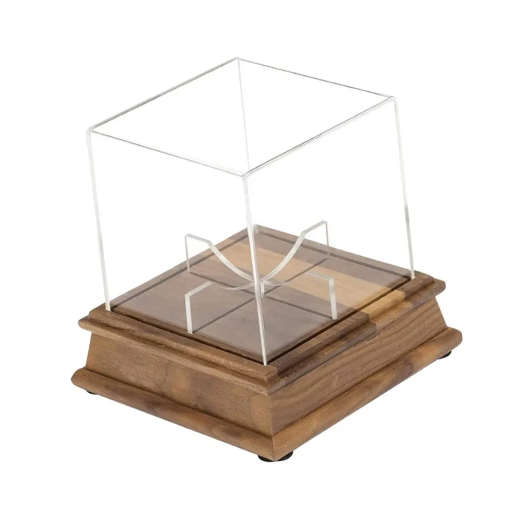 Acrylic Cube Baseball Box Dustproof Wooden Baseball Display Case Ball Holder Square Baseball Holder Softball Sports