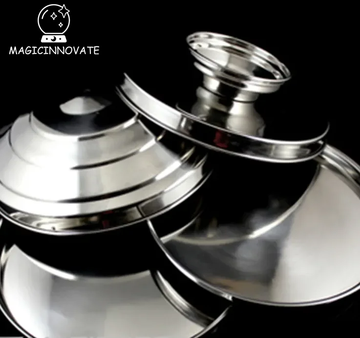 Skill Stainless Steel Brazier Silver Double-Layer Becomes Dove Pot Professional Magic Show Toy Stage Prop Set