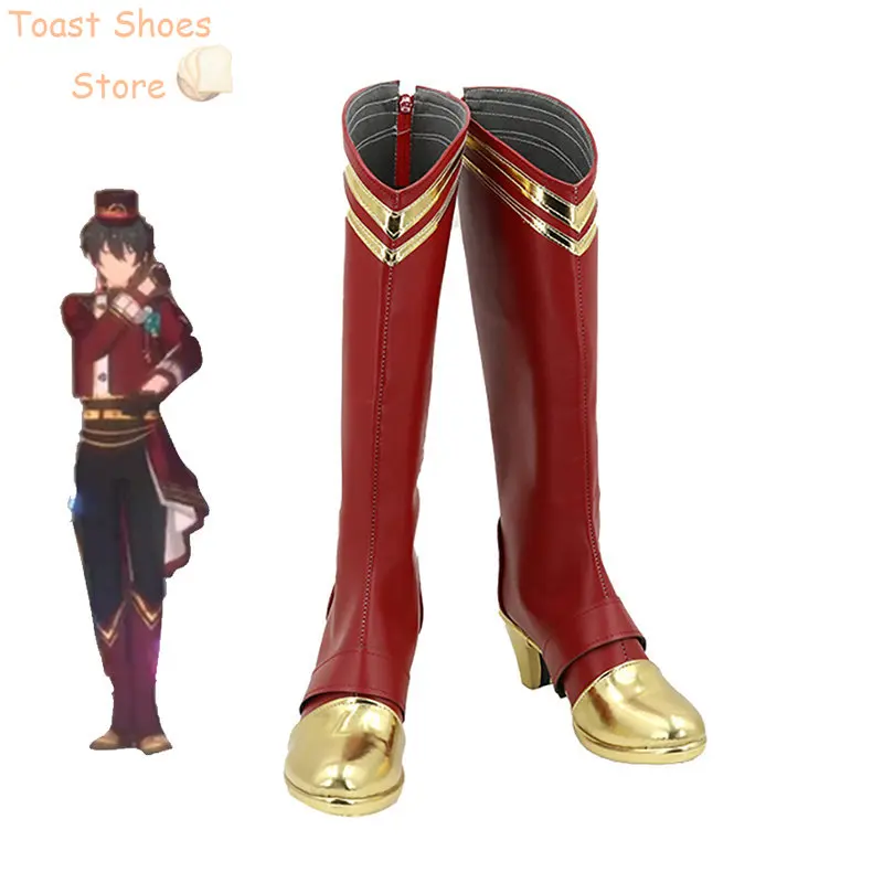 

Valkyrie Artistic Partisan Itsuki Shu kagehira mika Cosplay Shoes Game Ensemble Stars Cosplay Boots PU Leather Costume Prop