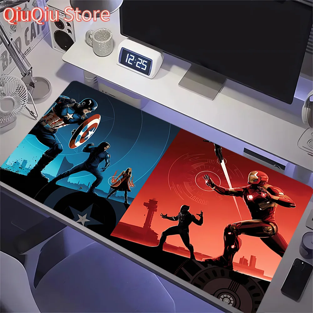 لوحة ماوس "Captain America vs Iron Man: Epic Battle Artwork - لوحة مفاتيح كبيرة ومتينة وقابلة للغسل للاعبين والاستخدام المكتبي - P #1
