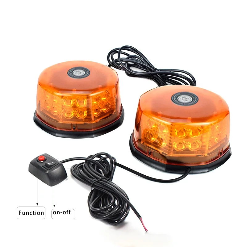 2 IN 1 Bus TRUCKS Trailer forklift Magnet 32LED  Beacon Flashing Strobe Warning roof light Emergency  Strobe Light 12-24V