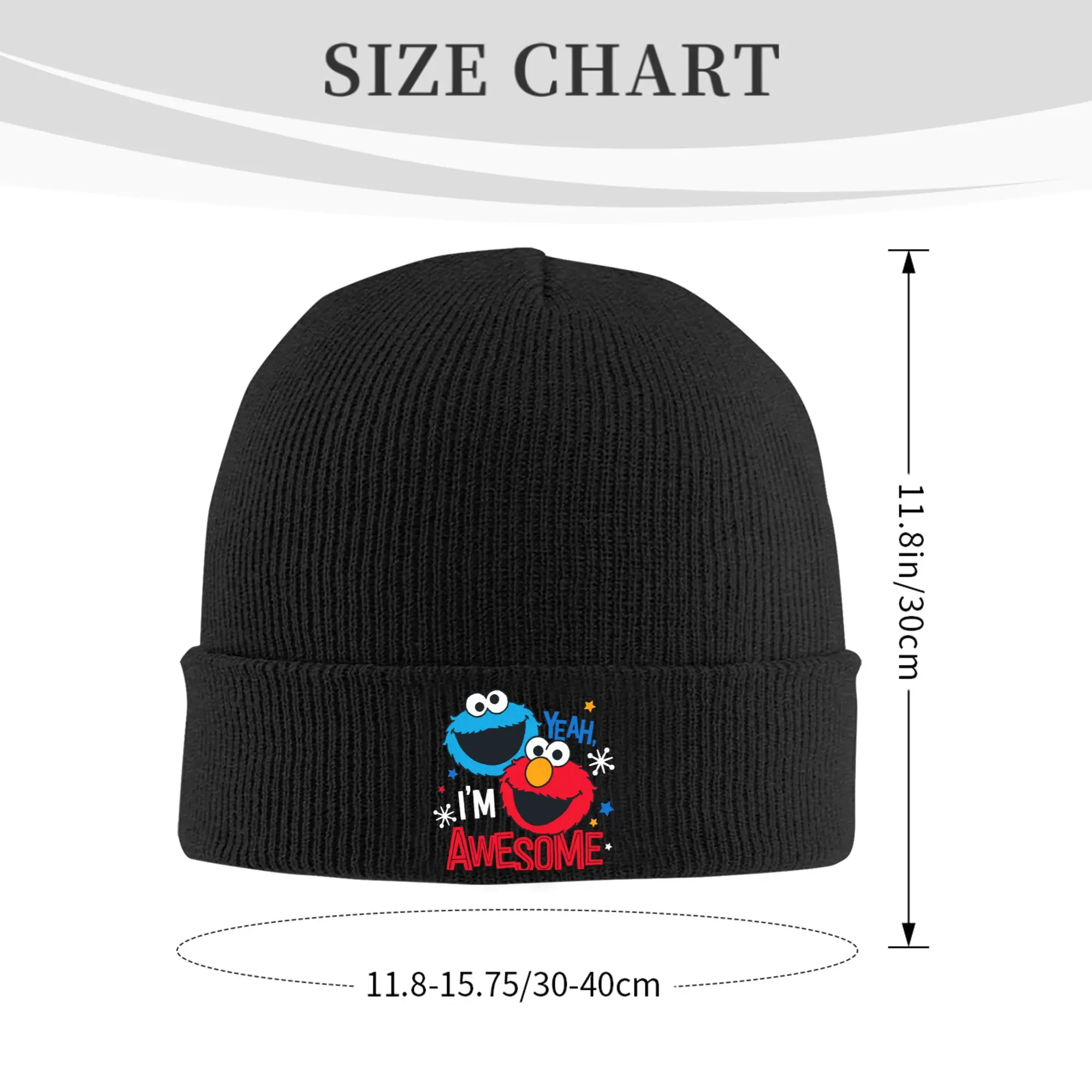 Cookie Monster & Elmo Sesames Streets  Knit Hat Beanie Autumn Winter Hats Warm Unisex  Casual Cap Men Women Gift,
