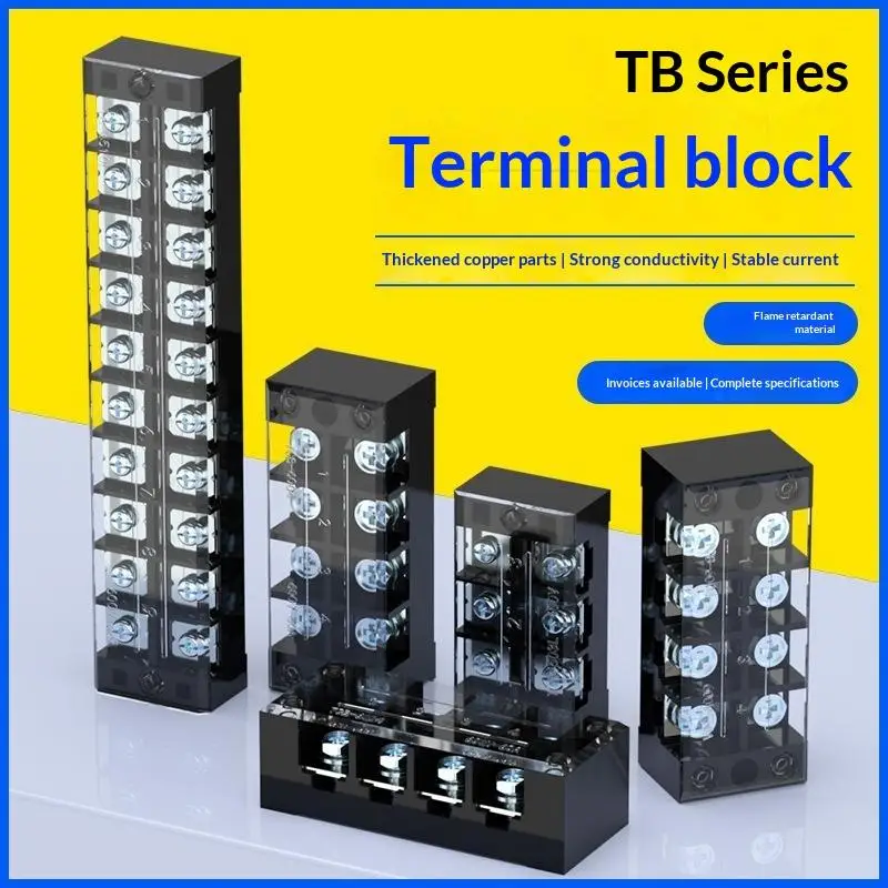 Hot 25A 600V Dual Row Barrier Screw Terminal Block Wire Connector TB Series 3 4 5 6 8 10 12 Positions Ways