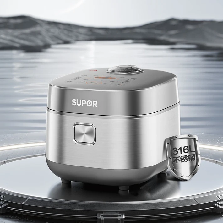 SUPOR Electric Rice Cooker, 4L Stainless Steel Non-stick Pan, Multi-functional Rice Cooker for 4-5 People.