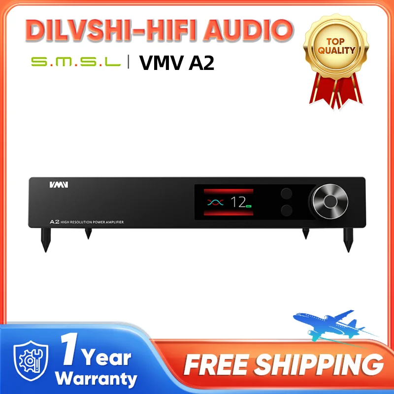 SMSL VMV A2 HIFI Power Amplifier 32bit 768KHZ DSD512 Bluetooth MAX 200W Subwoofer 2.1 Audio PRE-AMP with Aluminum Remote Control