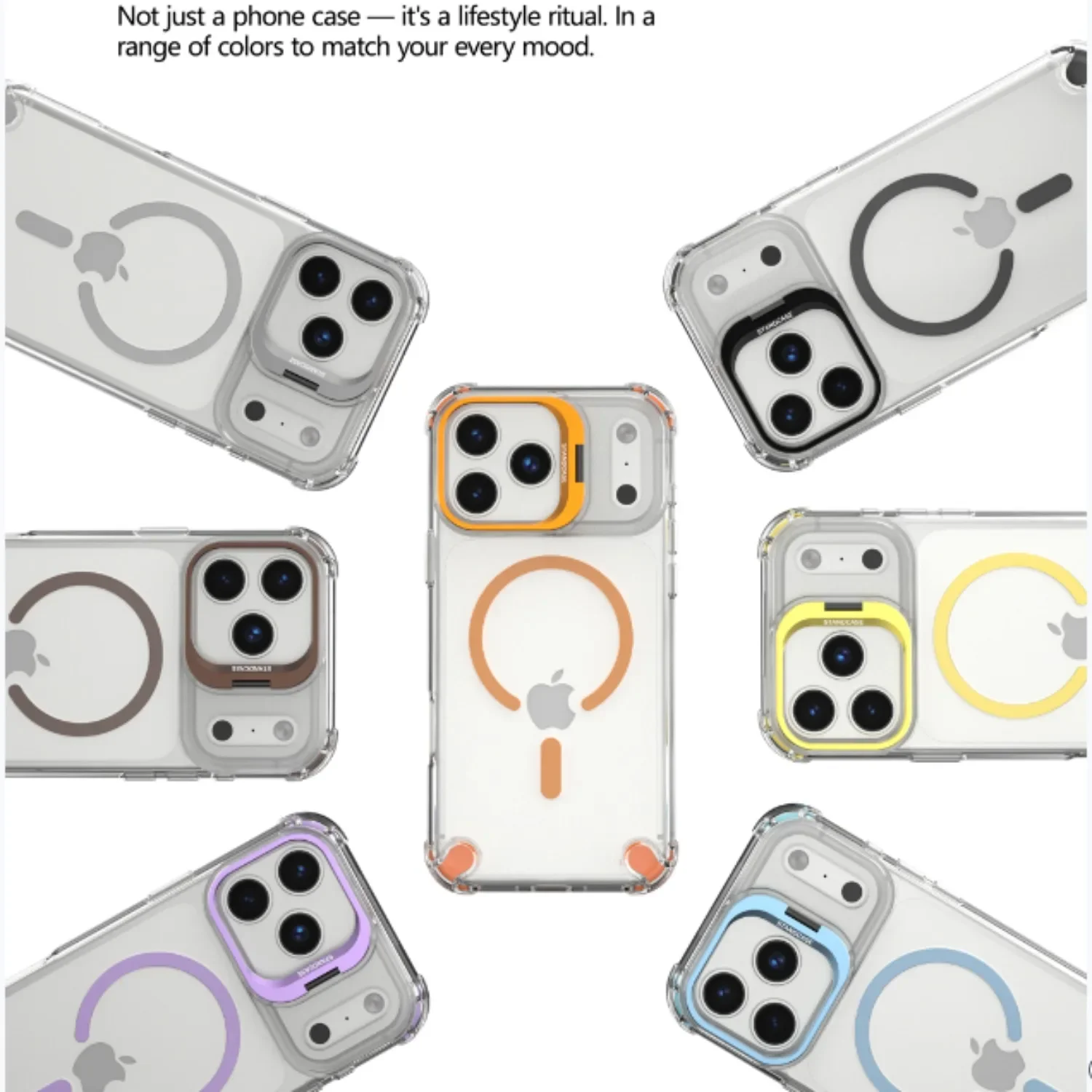 Luxury Magnetic Clear Magsafe Phone Case For iPhone 17 Pro Max 17Air 17Pro Glass Lens Protector Stand Anti-Drop Bumper Cover