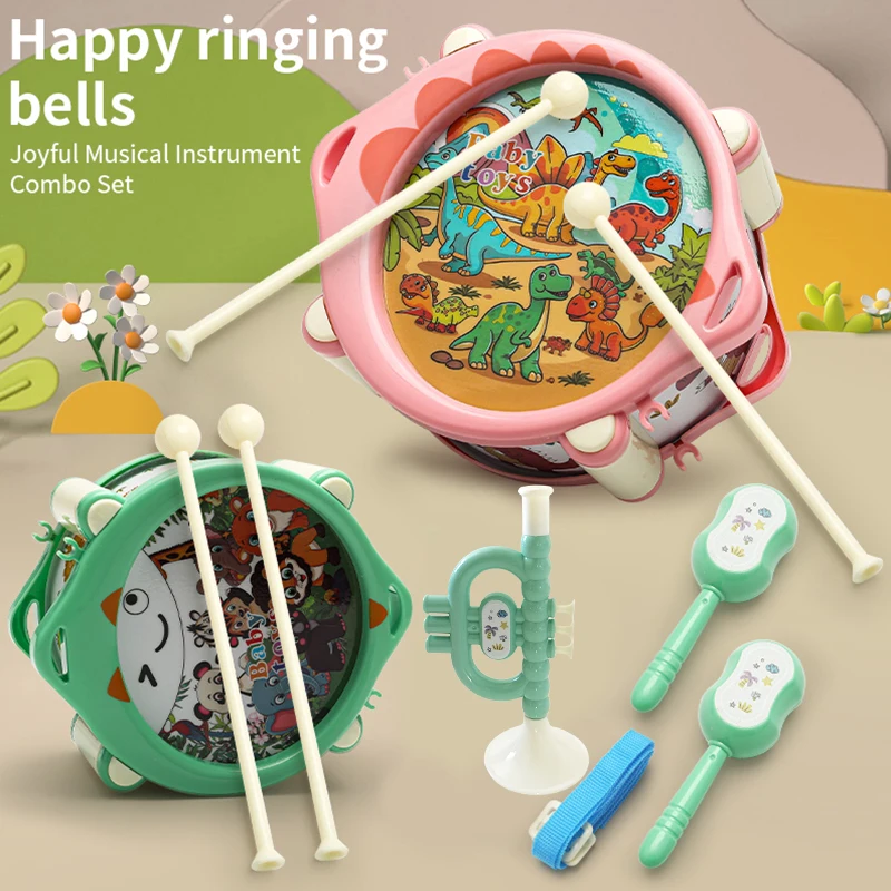 مجموعة طبلة أطفال لطيفة، مناسبة للأطفال والآلات الموسيقية الملونة