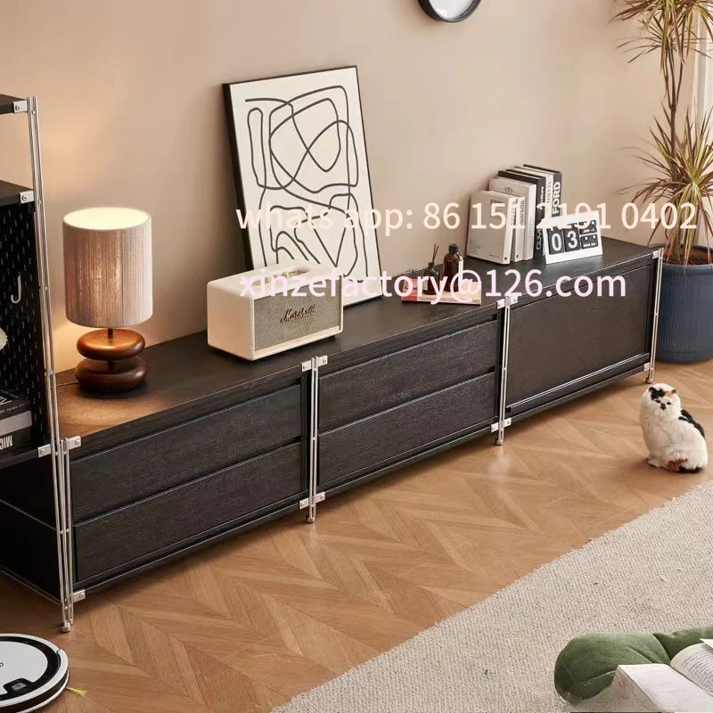 

Customizable TV Cabinet Floor to Floor Stainless Steel Modern Simple Living Room Storage Storage Low Side Cabinet