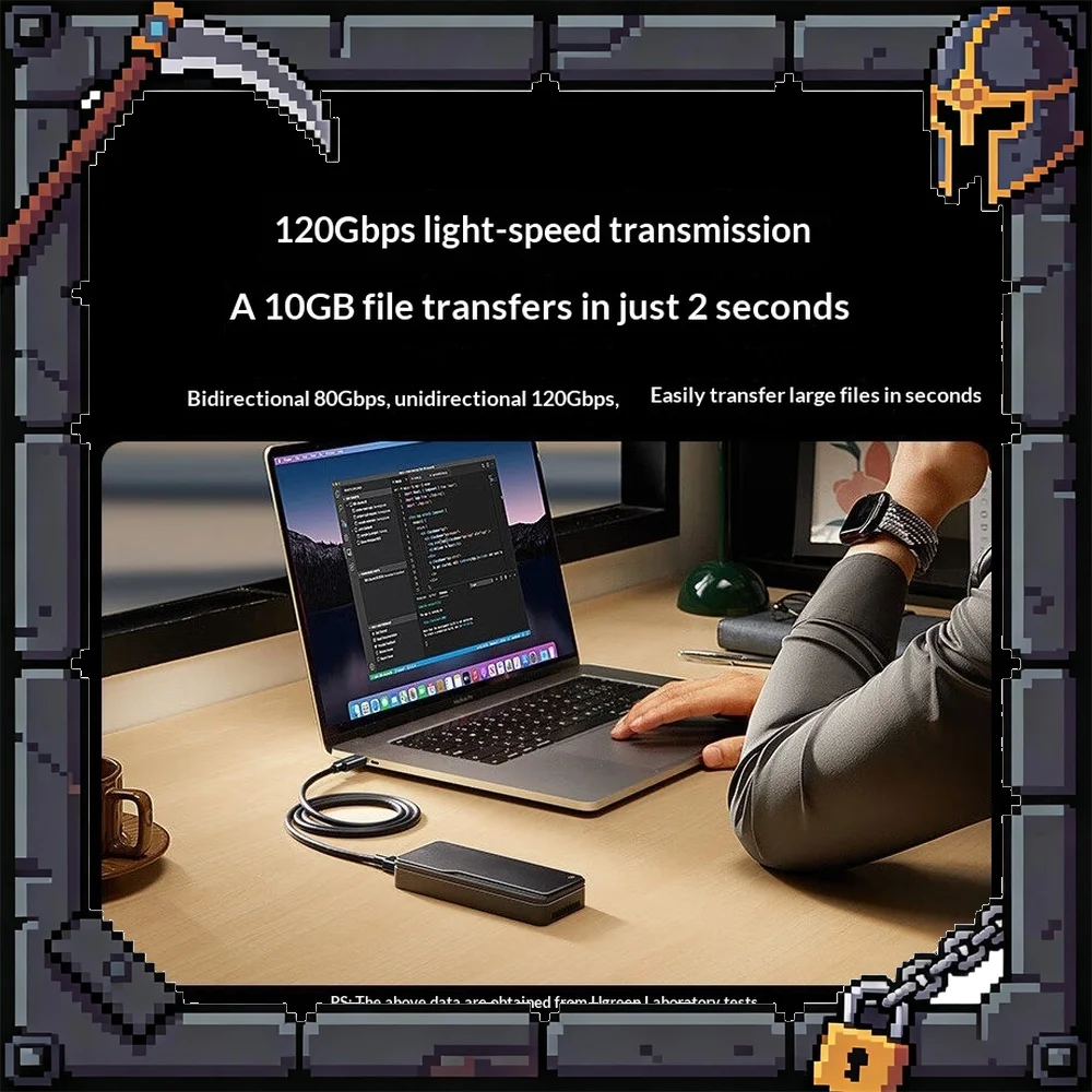 UGREEN L703 USB C Cable 1m Thunderbolt 5 240W 16K 60Hz Fast Charging for Laptop Monitor Phone