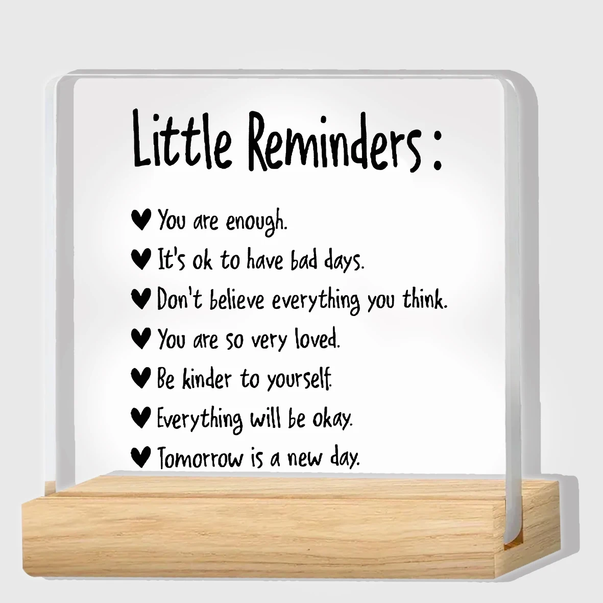 1pc,Little Reminders You Are Enough Acrylic Desk Plaque Sign, Dorm Signs For College, Motivational Inspirational Signs Decor