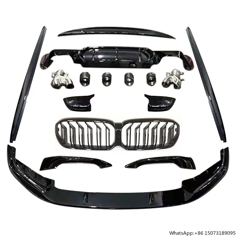 

Комплект кузова в стиле G30 MP, передний бампер автомобиля, спойлер, гриль-диффузор для 5-й серии G30 G38 MP, черный Bodykit 2022-2023