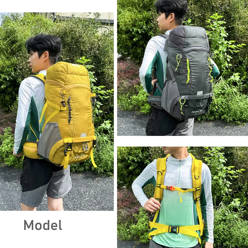 50L Waterproof Camping Backpack Large Trekking Mountaineering Hiking Shoulder Bag with Rain Cover Men Outdoor Travel Sports Bag