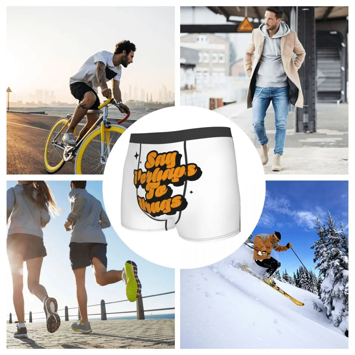 Boxer Underpants Shorts Say Perhaps To Drugs Panties Men Soft Underwear for Homme Man Boyfriend Gift