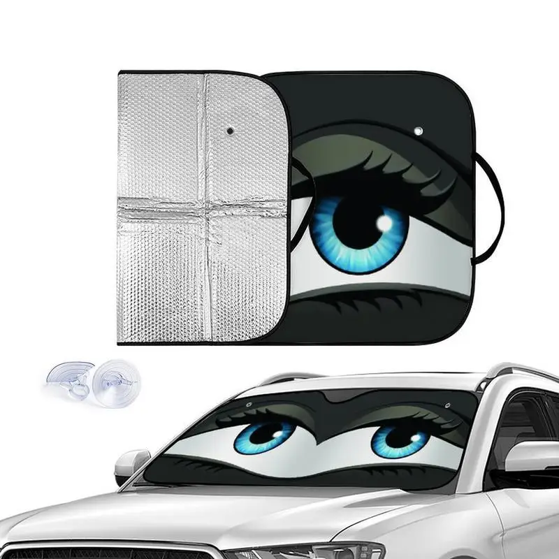 

Cartoon Big Eyes Car Sunshade Car Windshield Automotive Accessories Car Protection Window Sunshade Screen Decoration