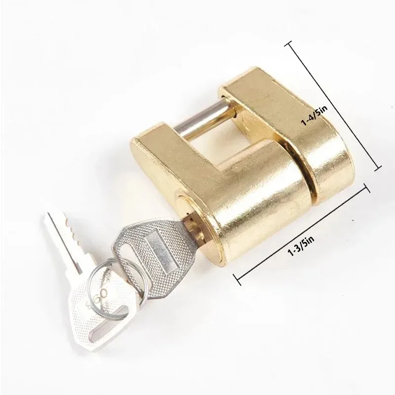 ตัวล็อคกันขโมยสำหรับรถพ่วง ขนาด 1/4 นิ้ว ทำจากโลหะผสมสังกะสี พร้อมตะขอเกี่ยวและตัวเชื่อมต่อ ป้องกันการโจรกรรม