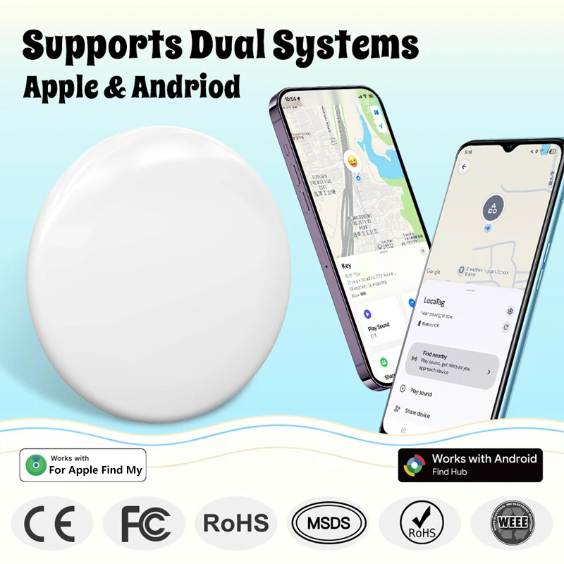 

GPS Anti-lose Tracker Dual System Far Away Finder for Find My Voice Locate Suitcase Keys Bag Toys Smart Tag for IOS iPhone 2026