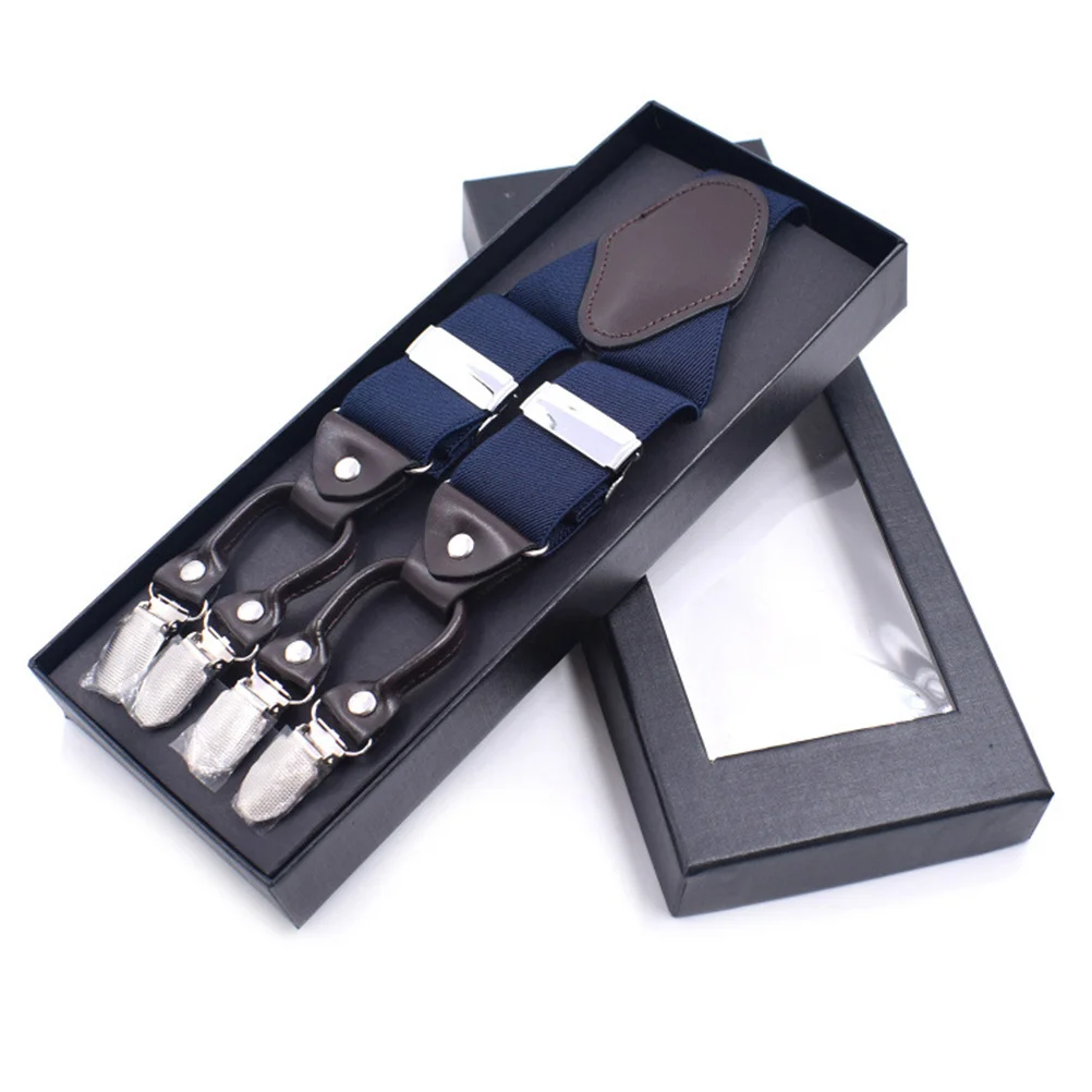 6 مقاطع مرنة للسراويل قابل للتعديل البوليستر الأقواس حزام الرجال النساء موضة السراويل دعم رجل الحمالات الجينز السراويل #5