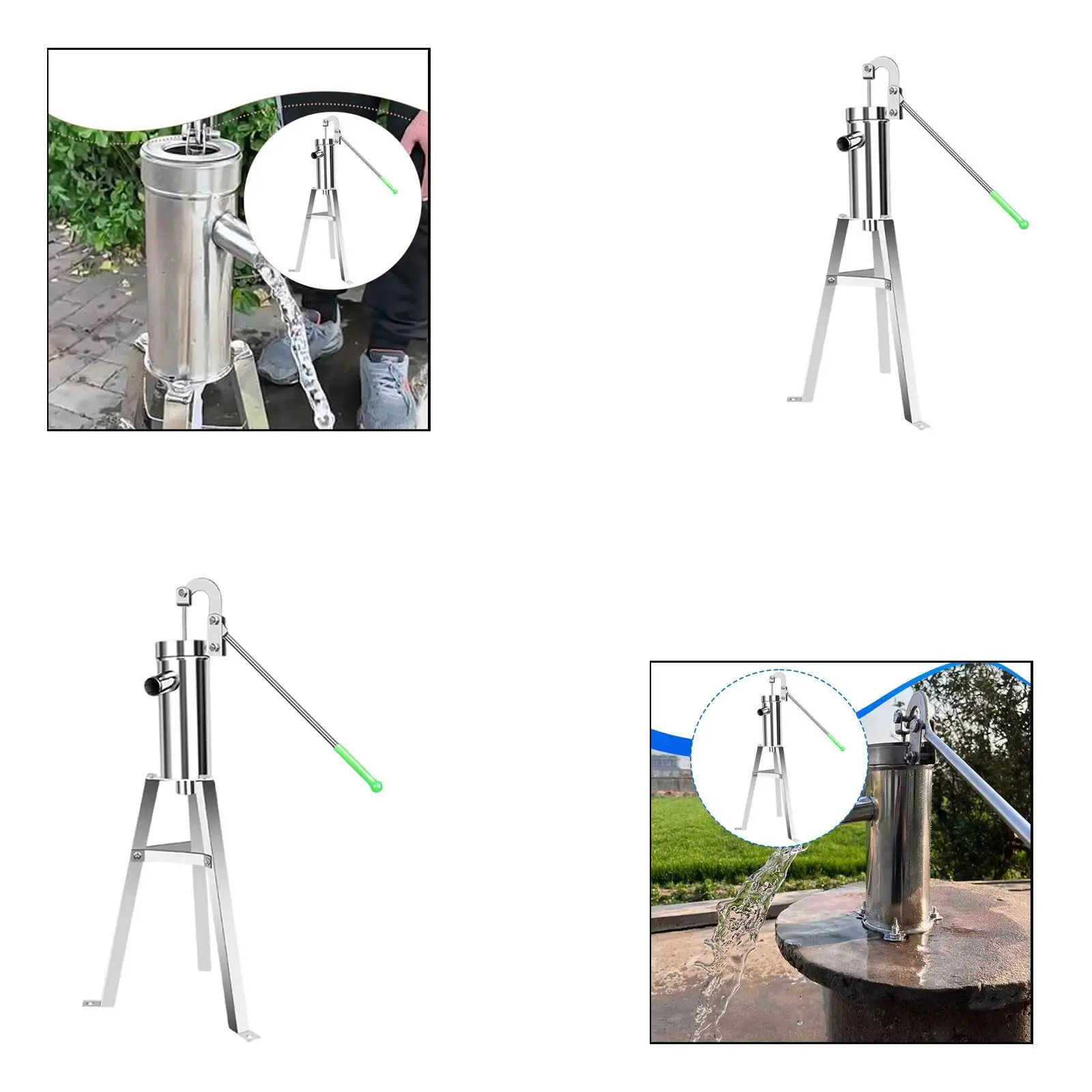 

Ручной садовый насос из нержавеющей стали, прочный ручной насос для двора, сада и сельского хозяйства