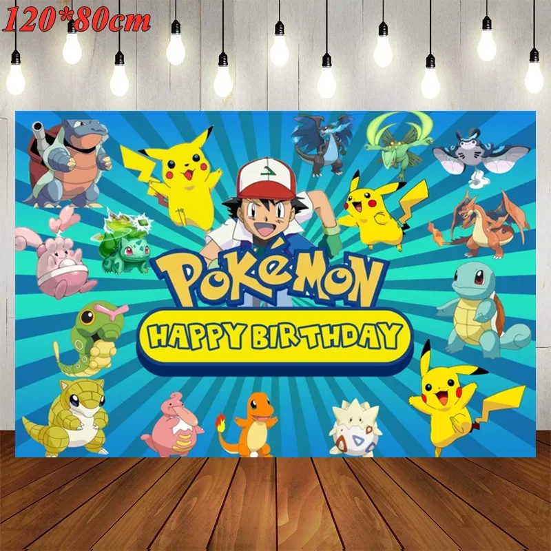 Pokemon Theme Kids Birthday Party Decorations Disposable Tableware Set Balloons Backdrops Baby Shower Pikachu Party Supplies