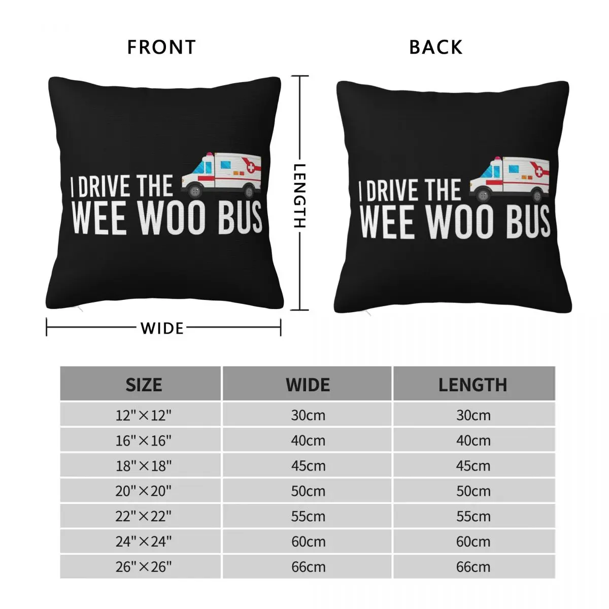 I Drive The Wee Woo Bus Square Pillowcase Polyester Linen Velvet Creative Decor Throw Pillow Case Sofa Seater Cushion Cover 18