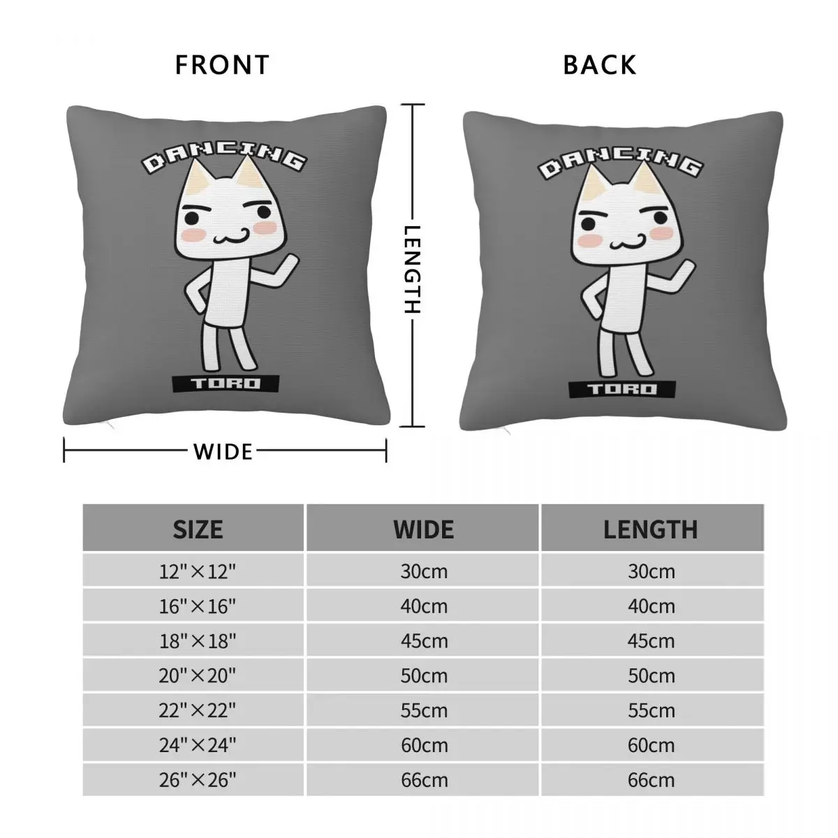 Cartoon Cute Toro Inoue Cat Square Pillowcase Cushion Cover Pillow Case Throw Pillow Cover for Home Sofa Living Room