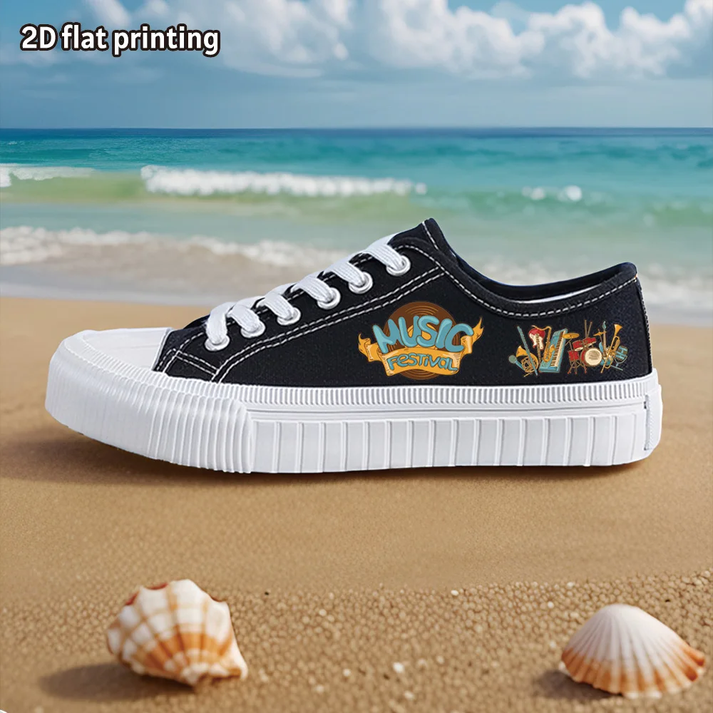 Women's Sports Shoes Student Sports Enthusiasts Music Festival Spring and Summer Women's Canvas Shoes Round Toe High Top Round Toe Flats Bottom Breathable Vulcanized Shoes Digital Printing Women's Shoes