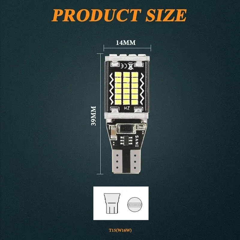 2PCS T15 W16W 921 912 T16 902 LED Bulbs High Power Super Bright Replace For Car Reversing Light White Canbus image 4
