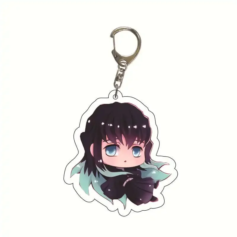 Tokitou Muichirou Keychain Tsuyuri Kanawo Kochou Shinobu Kanroji Mitsuri Akaza Acrylic Key Chain Anime Demon Slayer Pendant