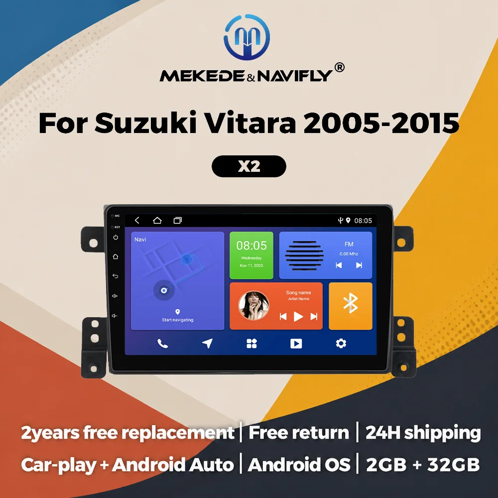 Android Car Radio For Suzuki Grand Vitara 3 2005-2010 2011-2015 Autoradio Multimedia Player GPS BT CarPlay Android Auto 9inch
