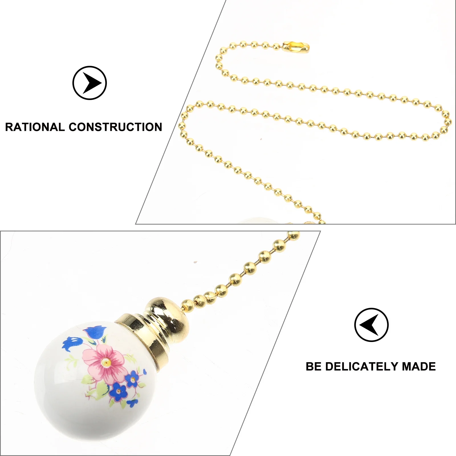 

Extension For Ceiling Lamp Light Extender Decorative Fan Chain Extender Ceiling Fan Accessory Pull Chain Ceramic Metal Material