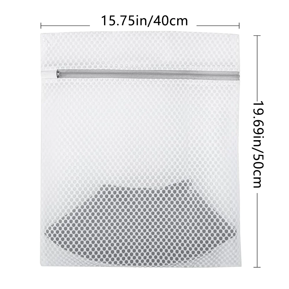 2Pcs White 40X50cm Durable Honeycomb Mesh Laundry Bags For Delicates Net Fabric Durable And Reusable Delicate Wash Bag